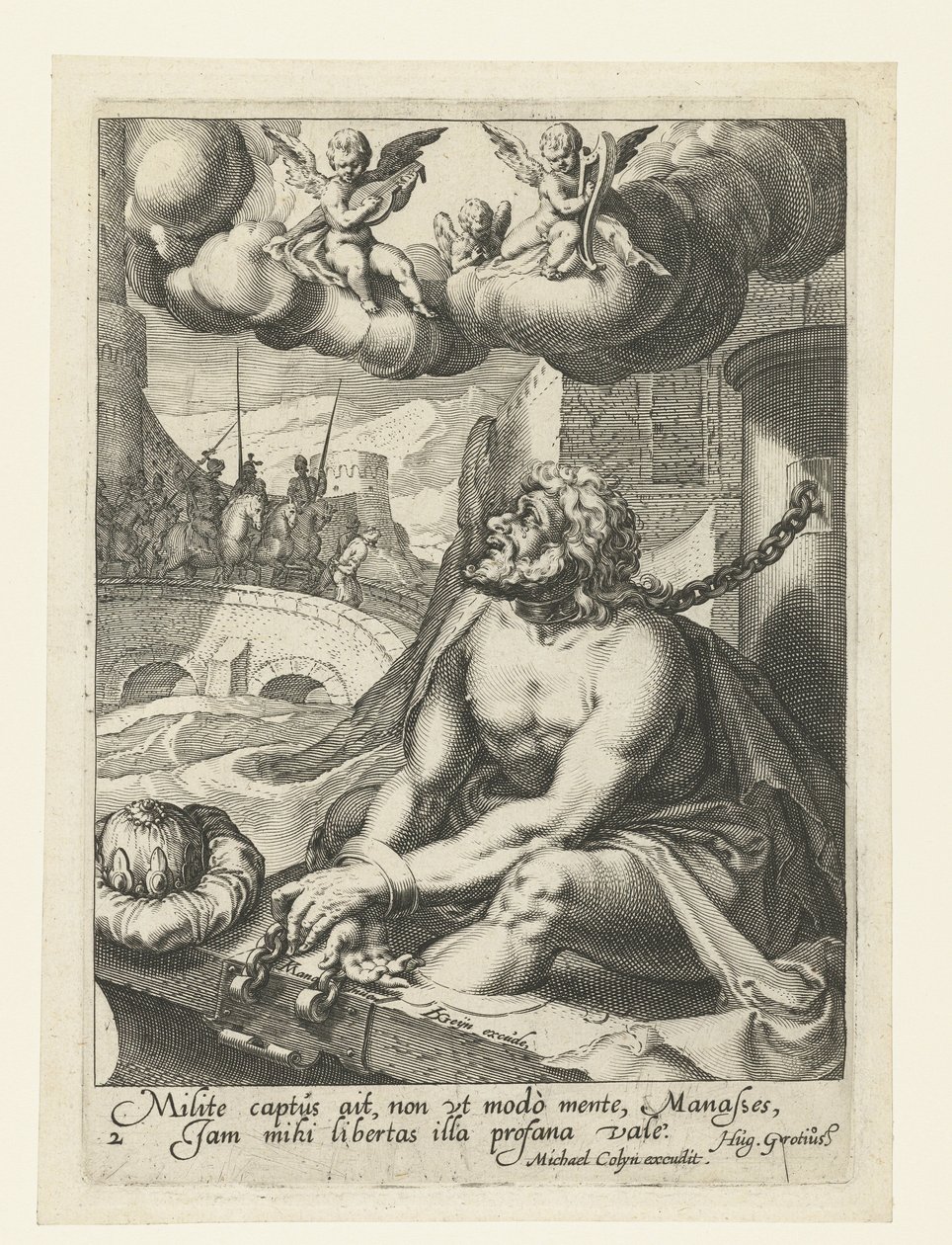 Manasse som en ångerfull syndare Åtta ångerfulla syndare från Gamla och Nya testamentet (serietitel) av Jacob de Gheyn (II) (workshop of)