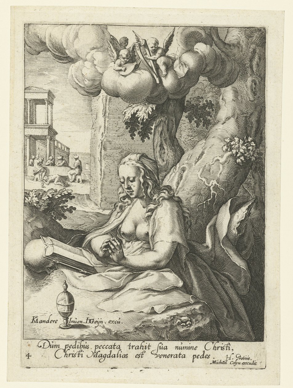 Maria Magdalena som en ångerfull syndare Åtta ångerfulla syndare från Gamla och Nya testamentet (serietitel) av Jacob de Gheyn (II) (workshop of)