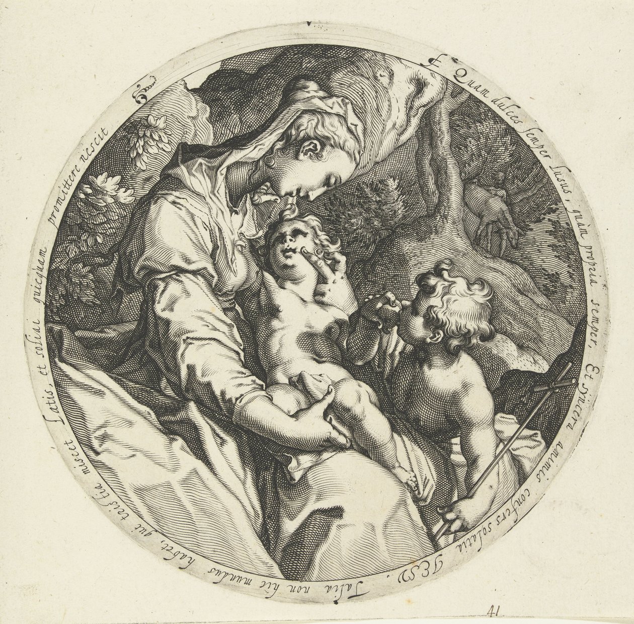 Maria med Kristusbarn och Johannes Döparen av Jacob de Gheyn (II) (workshop of)