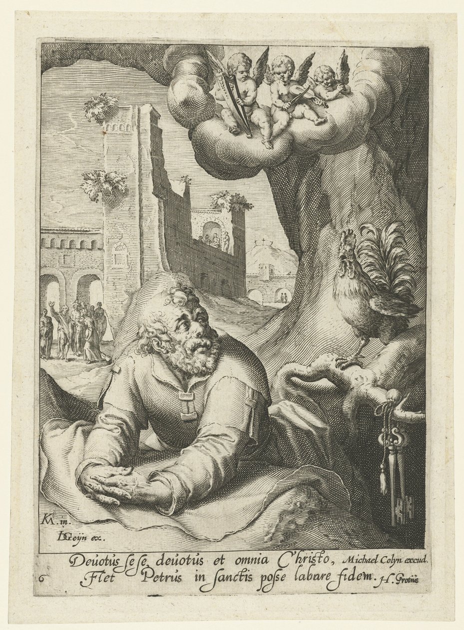 Petrus som en ångerfull syndare Åtta ångerfulla syndare från Gamla och Nya testamentet (serietitel) av Jacob de Gheyn (II) (workshop of)
