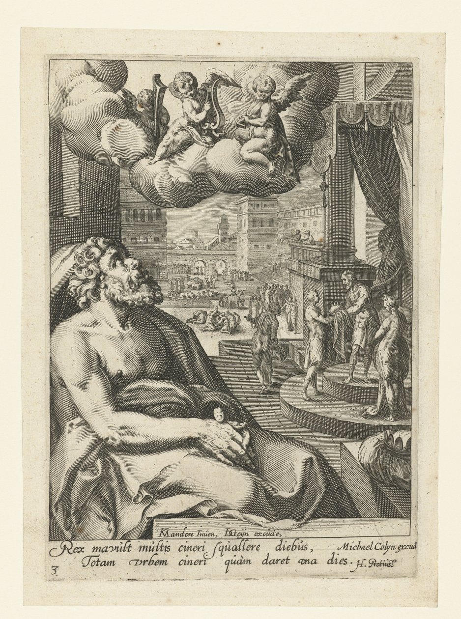 Salomo som en ångerfull syndare Åtta ångerfulla syndare från Gamla och Nya testamentet (serietitel) av Jacob de Gheyn (II) (workshop of)