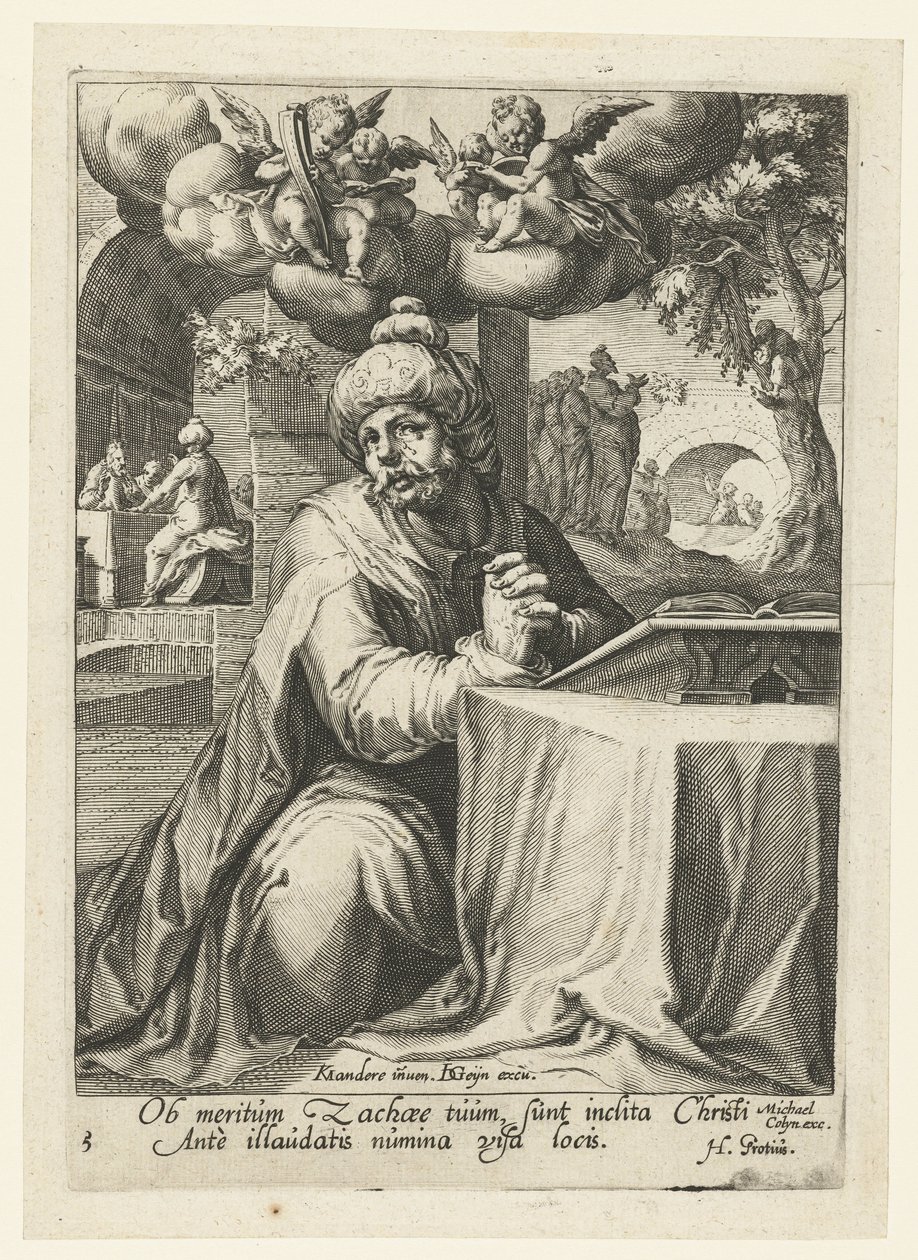 Sackeus som en ångerfull syndare Åtta ångerfulla syndare från Gamla och Nya testamentet (serietitel) av Jacob de Gheyn (II) (workshop of)