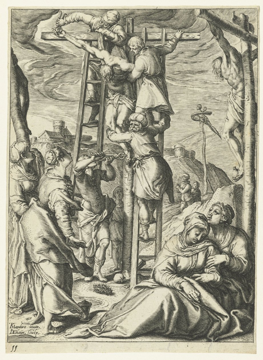 Nedstigningen från korset Passion of Christ (serietitel) av Jacob de Gheyn (II)