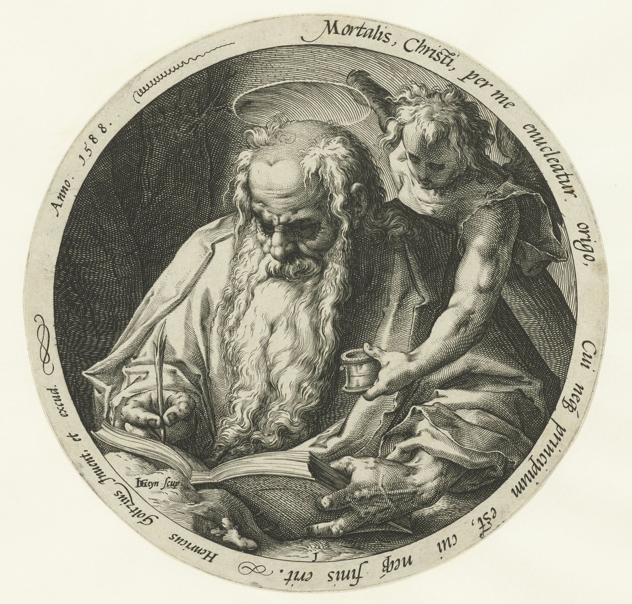 Evangelisten Mattheus De fyra evangelisterna (serietitel) av Jacob de Gheyn (II)