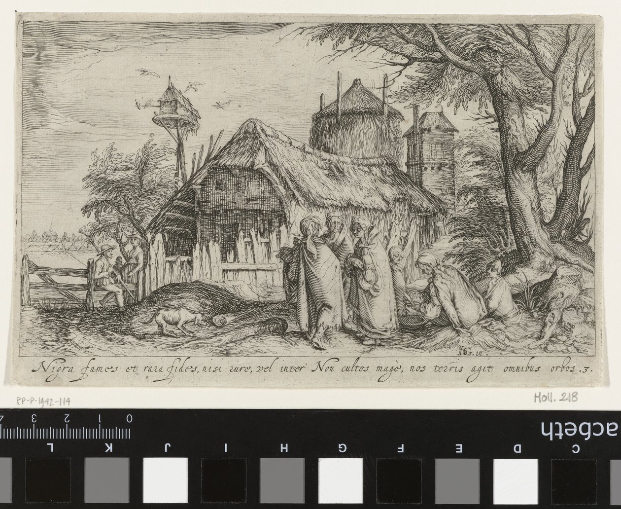 Landskap med romer på gården Landskap (serietitel) av Jacob de Gheyn (II)