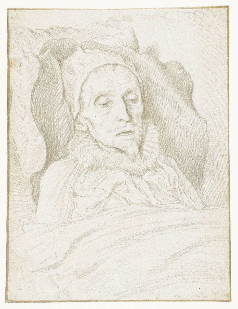Porträtt av prins Maurice på hans dödsbädd av Jacob de Gheyn (II)