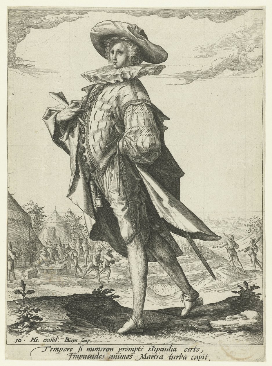 skattmästare Officerare och soldater (serietitel) av Jacob de Gheyn (II)
