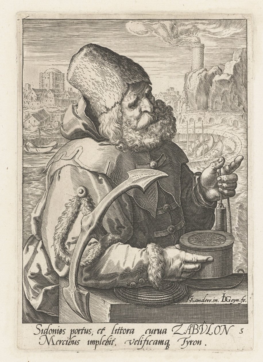 Anfader Zebulon Israels förfäder (serietitel) Jakobs tolv söner (serietitel) av Jacob de Gheyn (II)