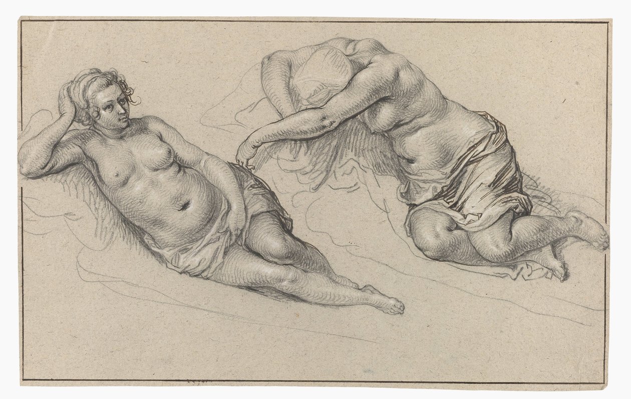 Två studier av en naken kvinna av Jacob de Gheyn (II)