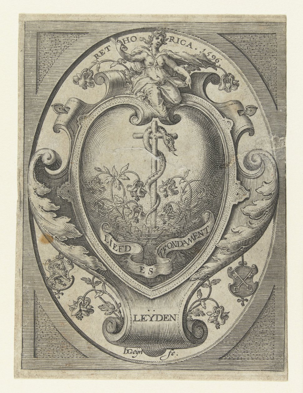 Vapenskölden för den Leidenska retorikens kammare Kärleken är grunden av Jacob de Gheyn (II)