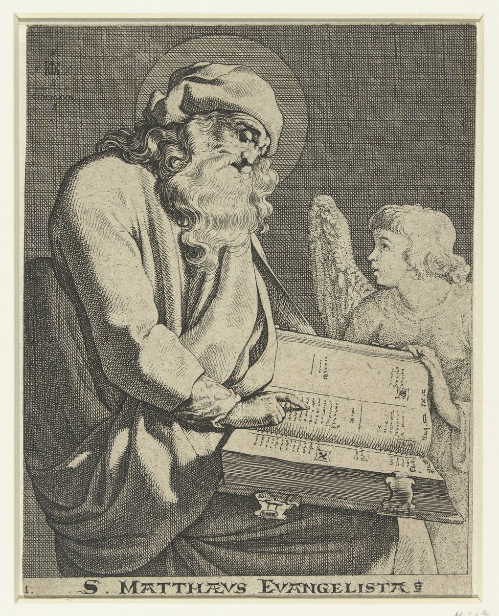 Evangelist Mattheüs S. Matthaeus Evangelista (titel på objekt) av Jacob de Gheyn (III)