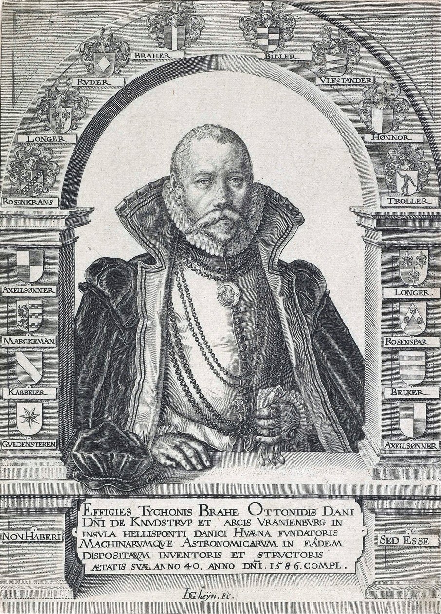 Porträtt av Tycho Brahe 1546 - 1601, pub. 1586. av Jacob de Gheyn
