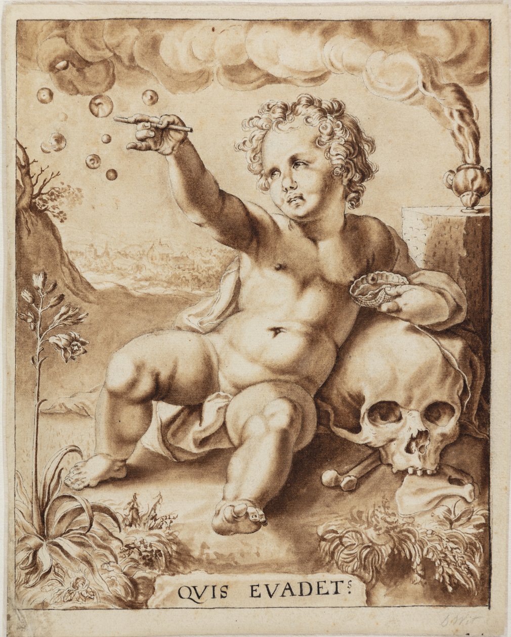 Allegori om förgänglighet. Homo Bulla av Jacob de Wit
