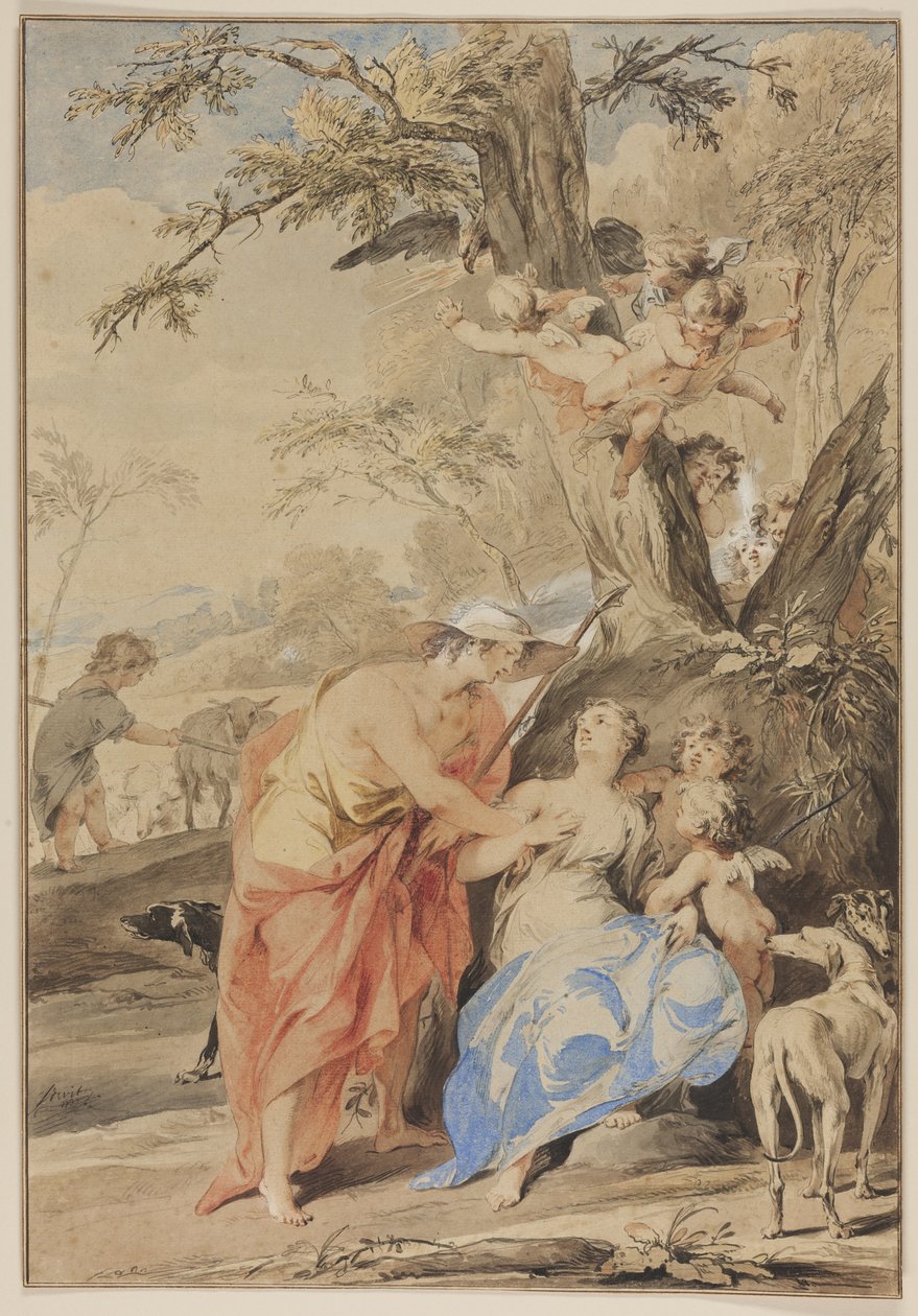 Jupiter och Mnemosyne, 1733 av Jacob de Wit
