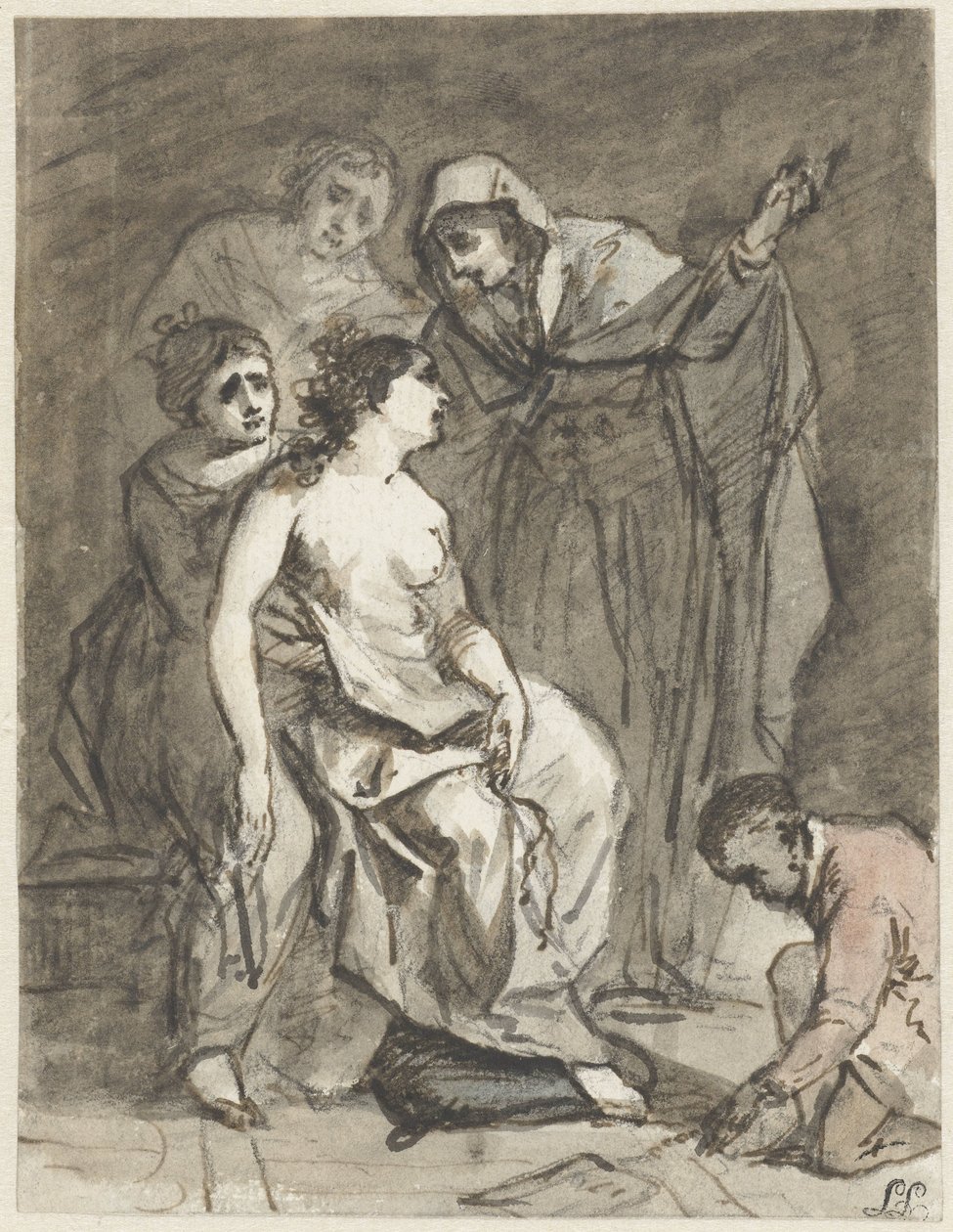 Skiss av en ångerfull Magdalena (?) av Jacob de Wit