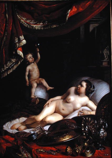 An Allegorical Vanitas with Homo Bulla (Man is Like a Bubble) och Woman World (Lady World) 1654 (olja på duk) av Jacob or Jacques van Loo