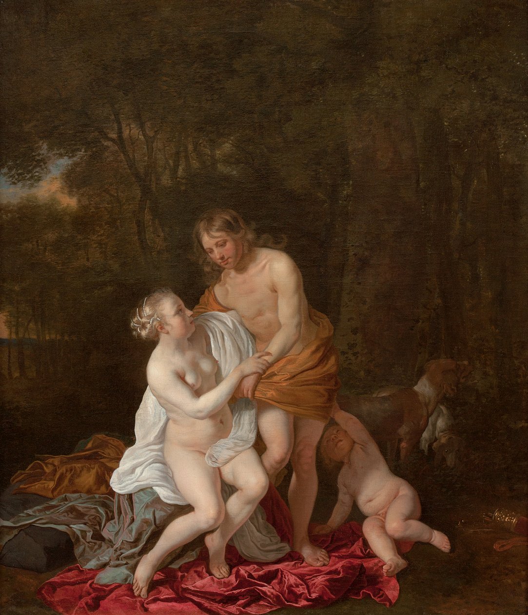 Venus och Adonis av Jacob or Jacques van Loo