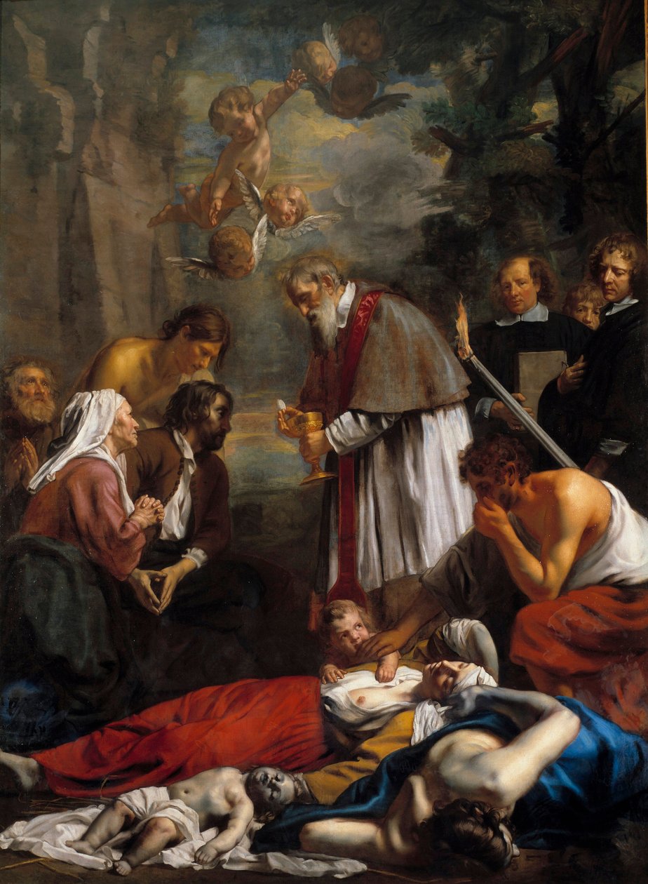 Saint Macaire i Gent räddar pestiferer Saint Macaire är en armenisk munk från 1000-talet. Målning av Jacob II van Oost (1637-1713) 1673 Sön. 3,5x2,57 m av Jacob the Younger Van Oost