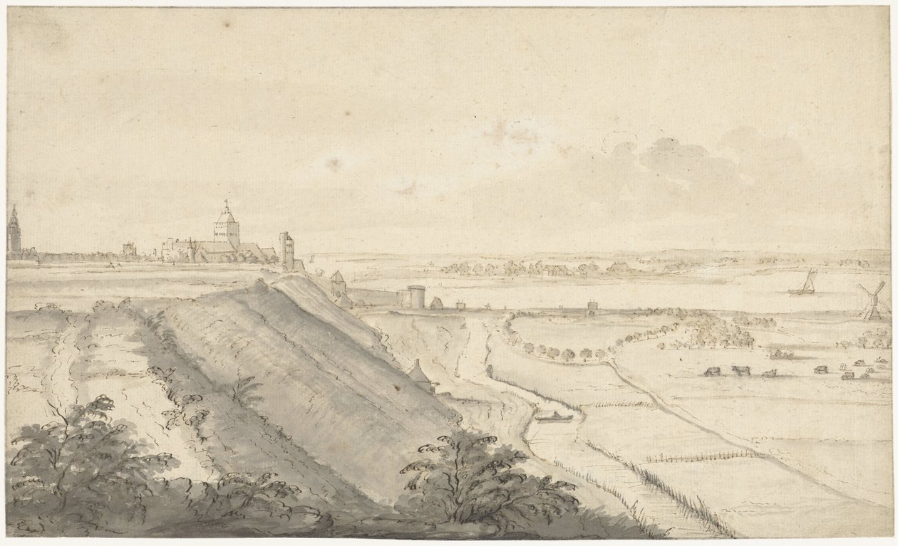 Utsikt över Nijmegen av Jacob van Eynden (I)