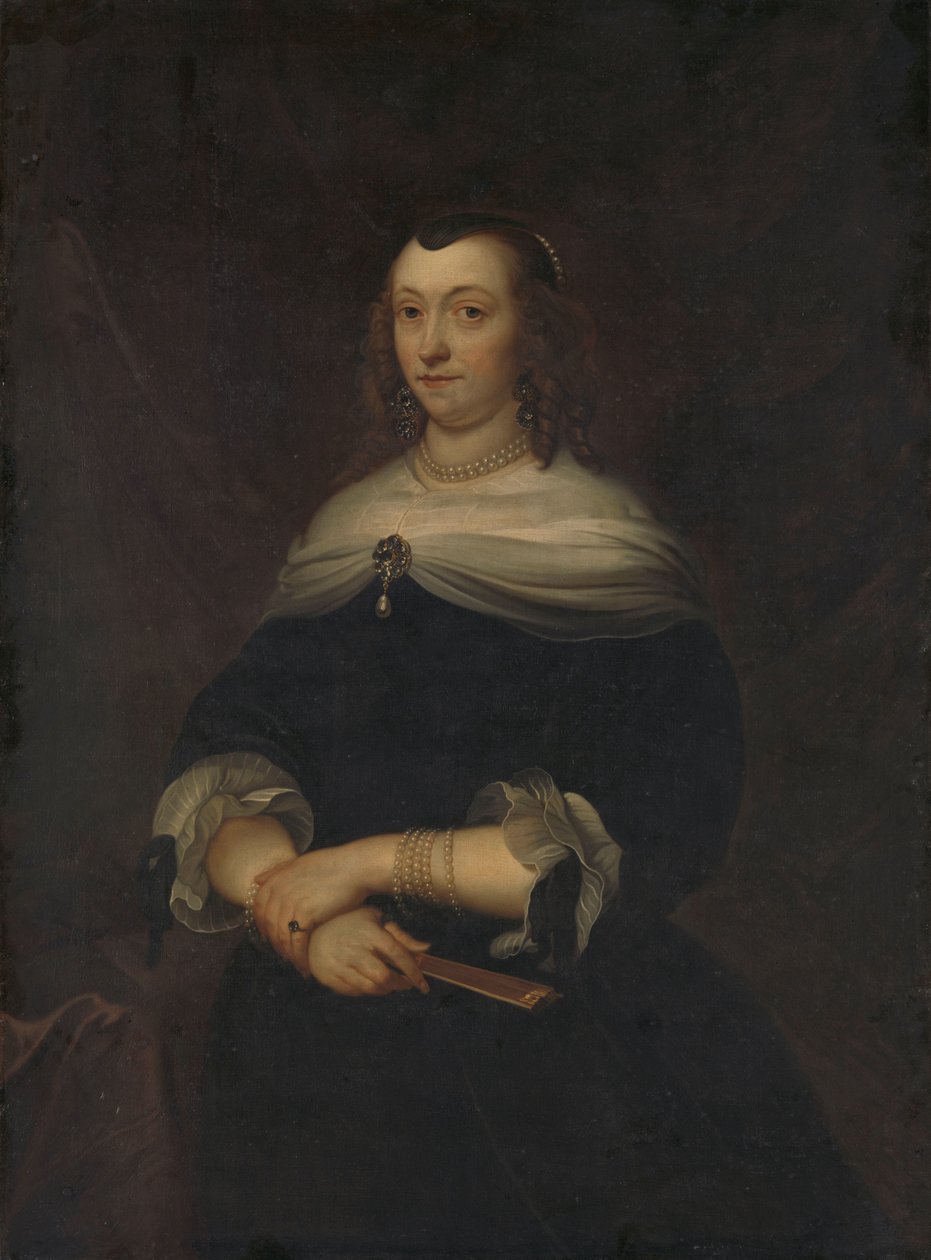 Porträtt av en kvinna, tros vara Lucretia Boudaen (1616-1663), fru till Jean Ortt och andra fru till Christoffel van Gangelt av Jacob van Loo (copy after)