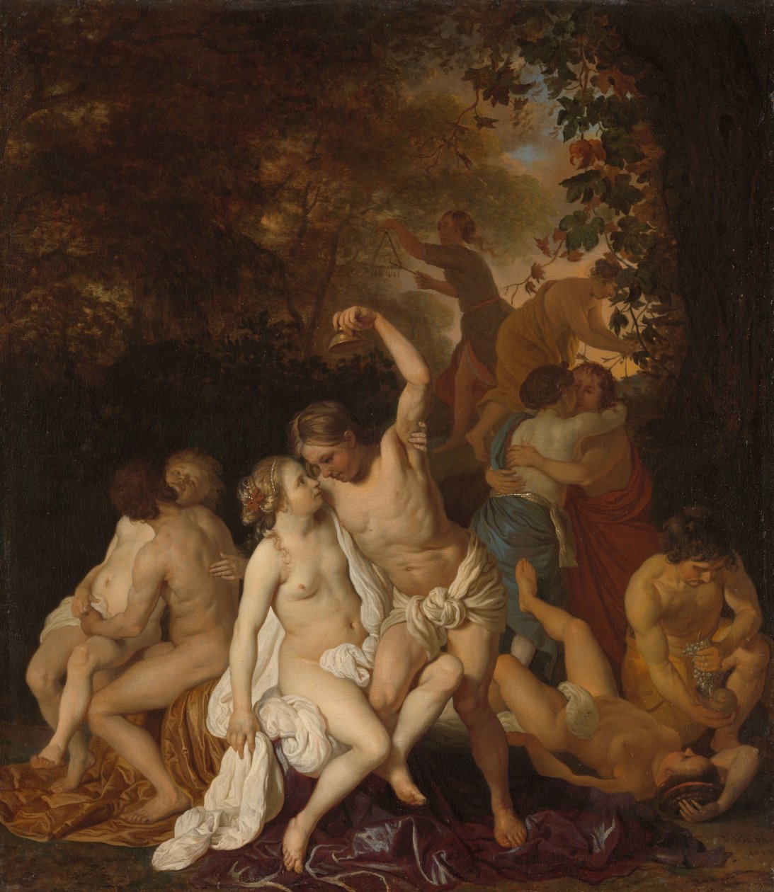 Scen med Bacchantes av Jacob van Loo