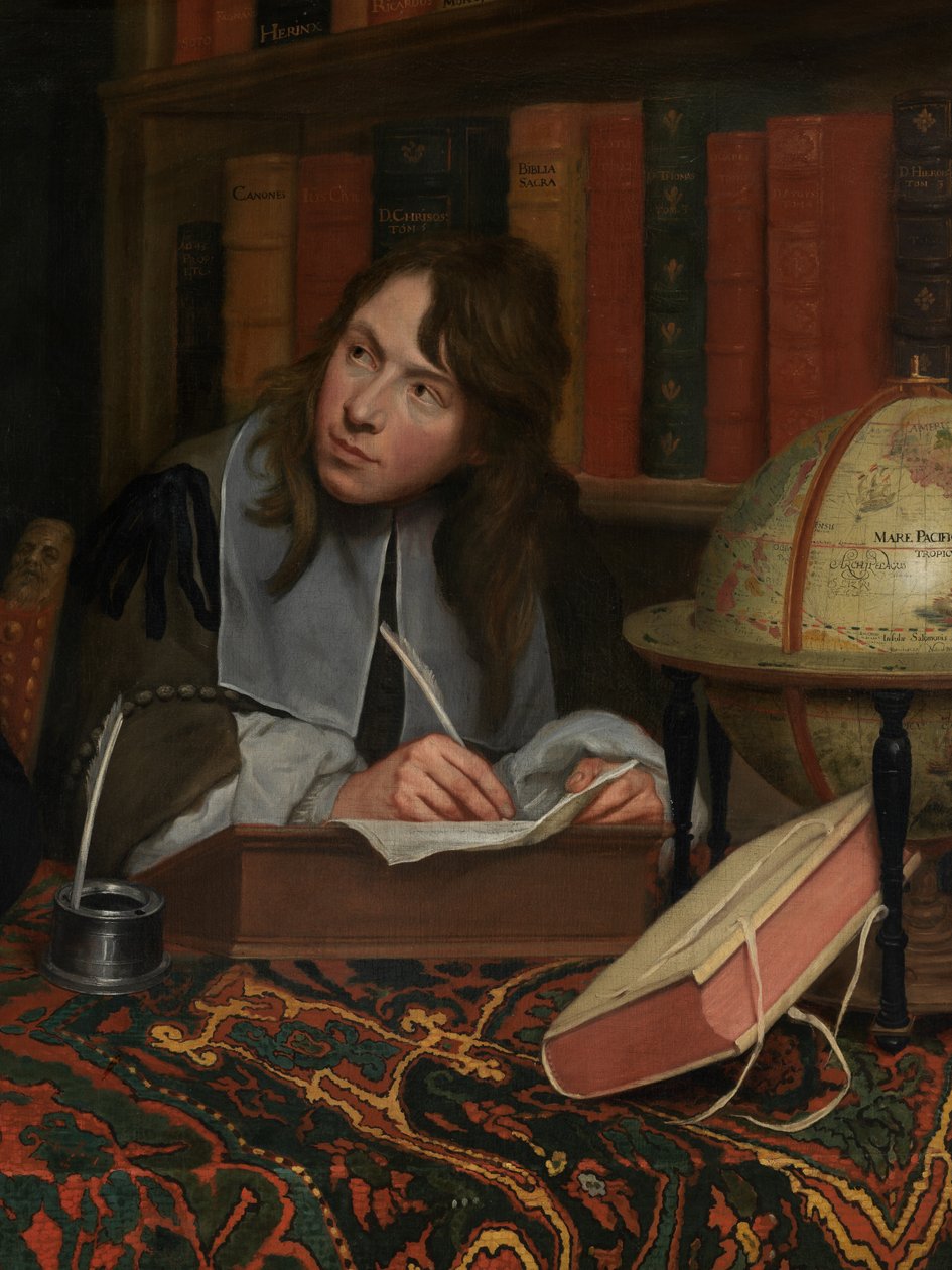 Detalj av porträtt av en teolog med sin sekreterare av Jacob van Oost