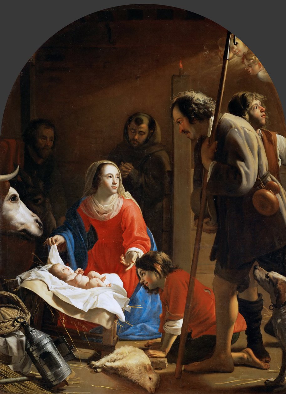 Herdarnas tillbedjan med den helige Franciskus av Assisi - Jacob (Jacques) van Oost, den äldre (1601-1671). Olja på duk, ca. 1645. Mått : 258x189 cm. Konsthistoriska museet, Vienne av Jacob van Oost