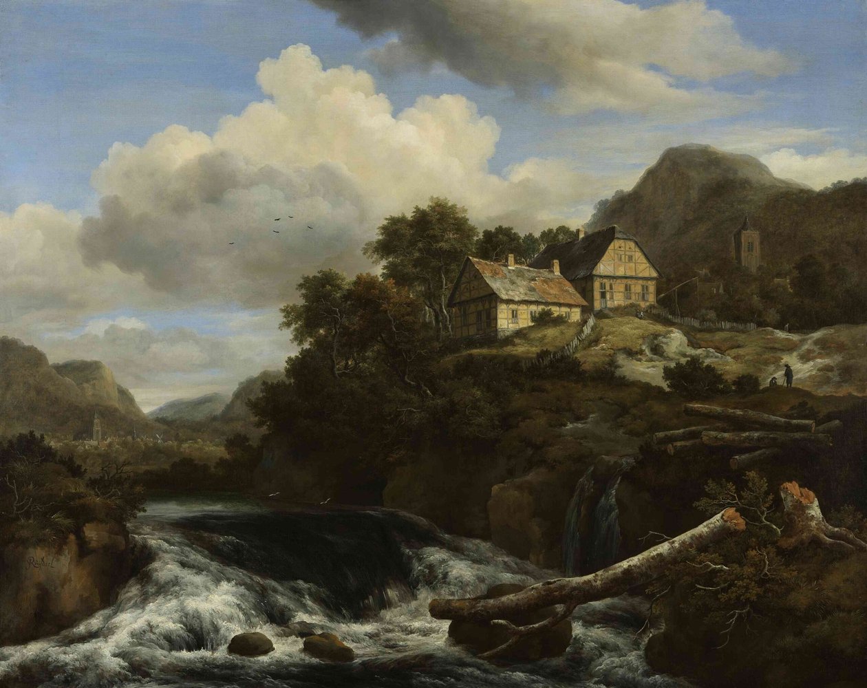 Ett vattenfall av Jacob van Ruisdael