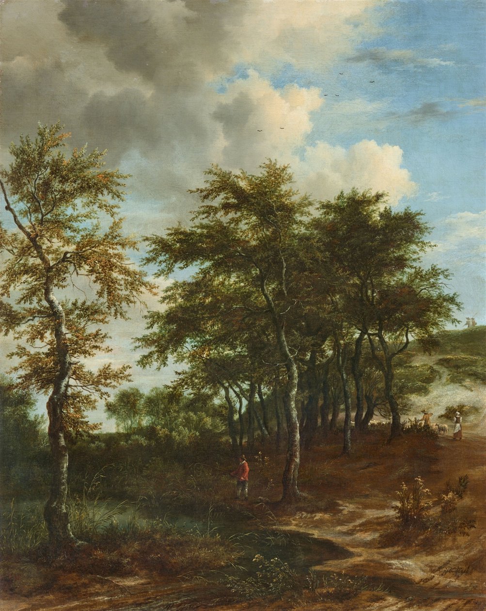 Landskap med höga träd av Jacob van Ruisdael