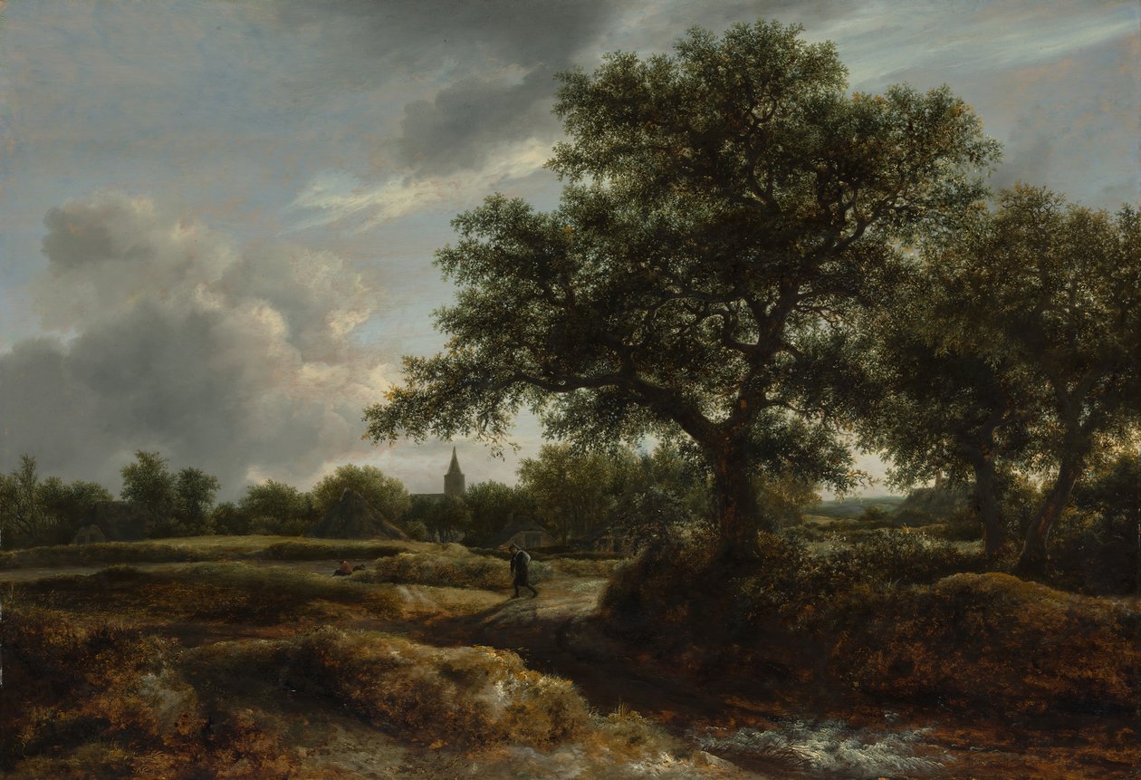 Landskap med en by i fjärran, 1646. av Jacob van Ruisdael