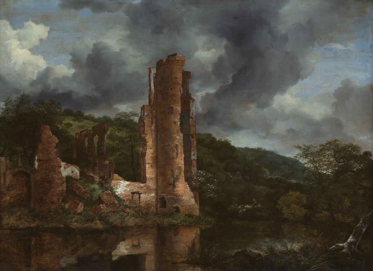Landskap med ruinerna av slottet i Egmond av Jacob van Ruisdael