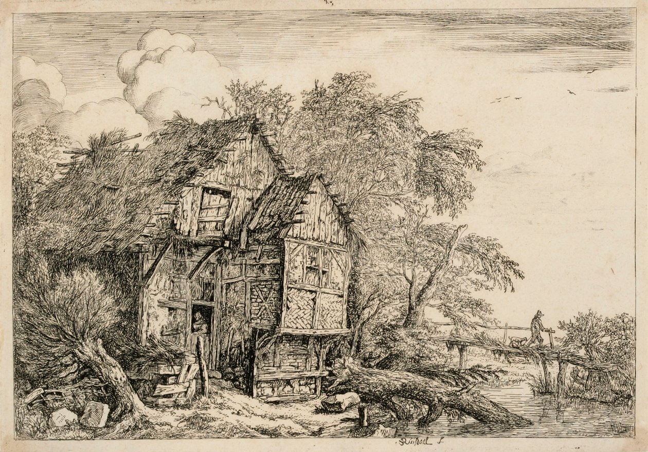 Träbro av Jacob van Ruisdael