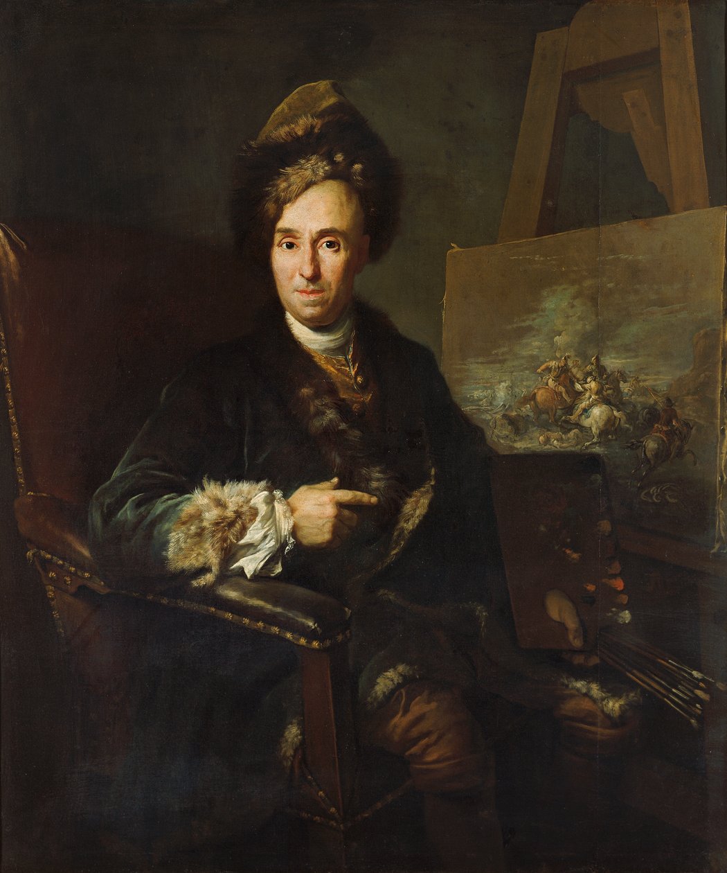 Stridsmålaren Ignace-Jacques Parrocel av Jacob van Schuppen