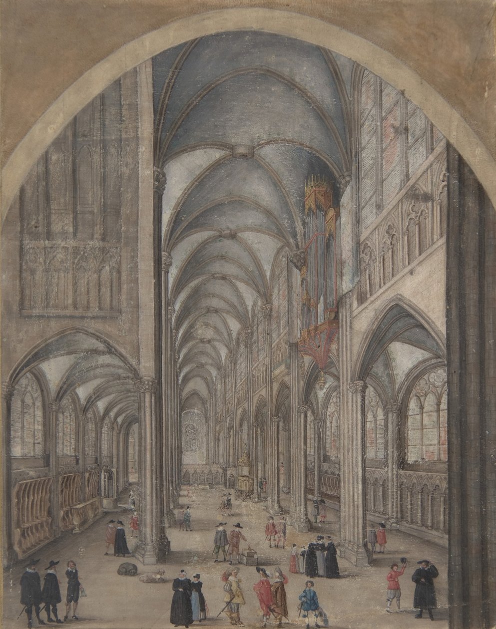 Interiör av Strasbourgs katedral, ca. 1625-30. av Jacob van der Heyden.