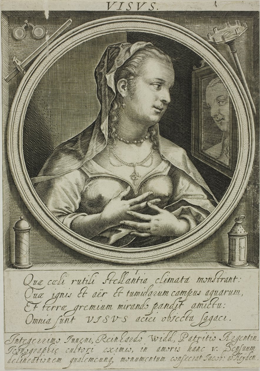 Syn, plansch ett från De fem sinnena av Jacob van der Heyden