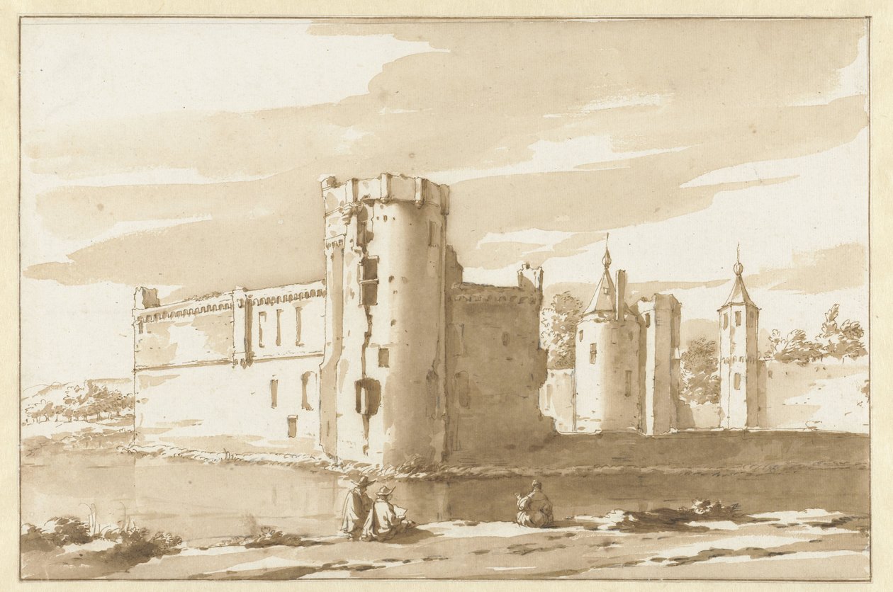 Utsikt över slottet St. Aldegonde i West-Souburg av Jacob van der Ulft (attributed to)