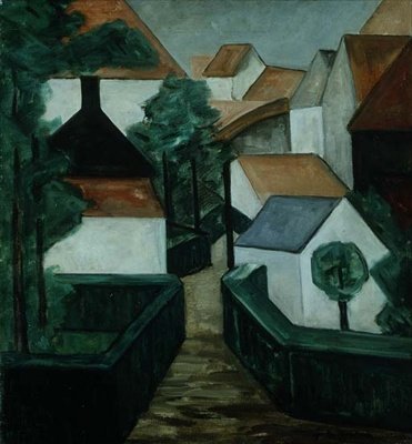 Komposition 5, landskap med väg av Jacoba van Heemskerck