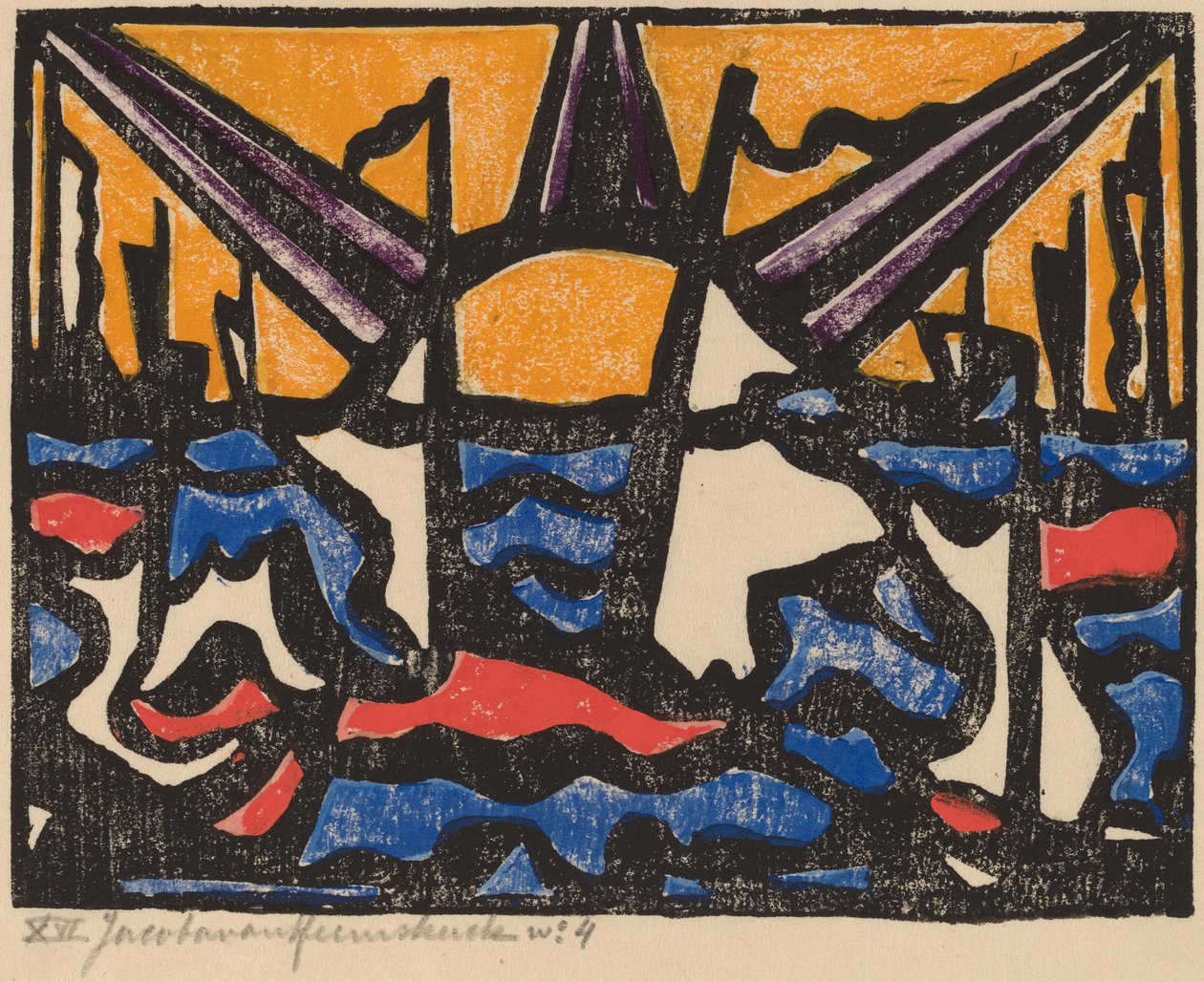 Landskap med en sol, ca. 1915. av Jacoba van Heemskerck van Beest
