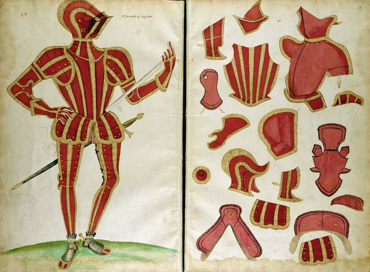 Rustningsdräkt för Earl of Leicester från "An Elizabethan Armourer