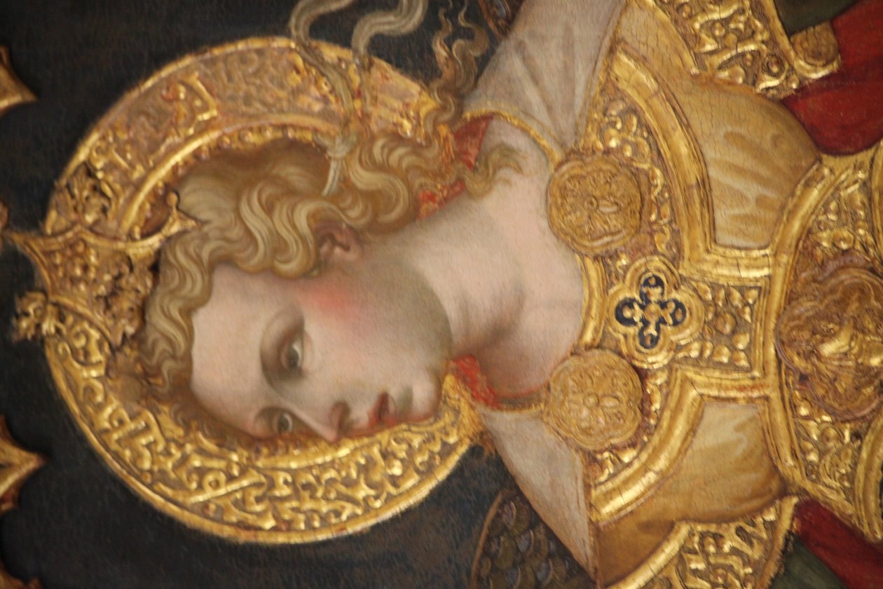 Justice between the Archangels Michael and Gabriel  av Jacobello del Fiore  