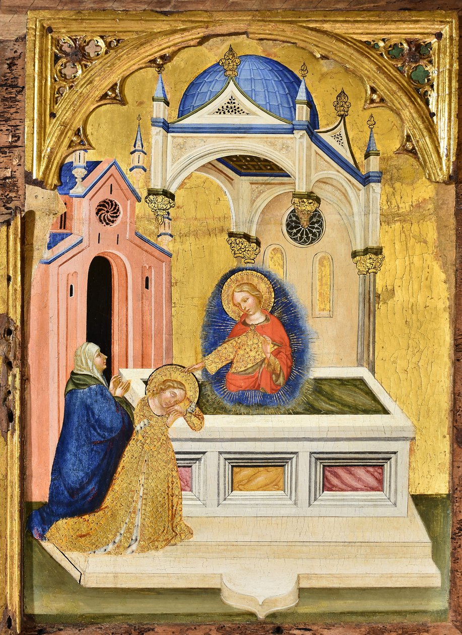 Lucia ber vid den heliga Agathas grav, ca 1410. av Jacobello del Fiore.