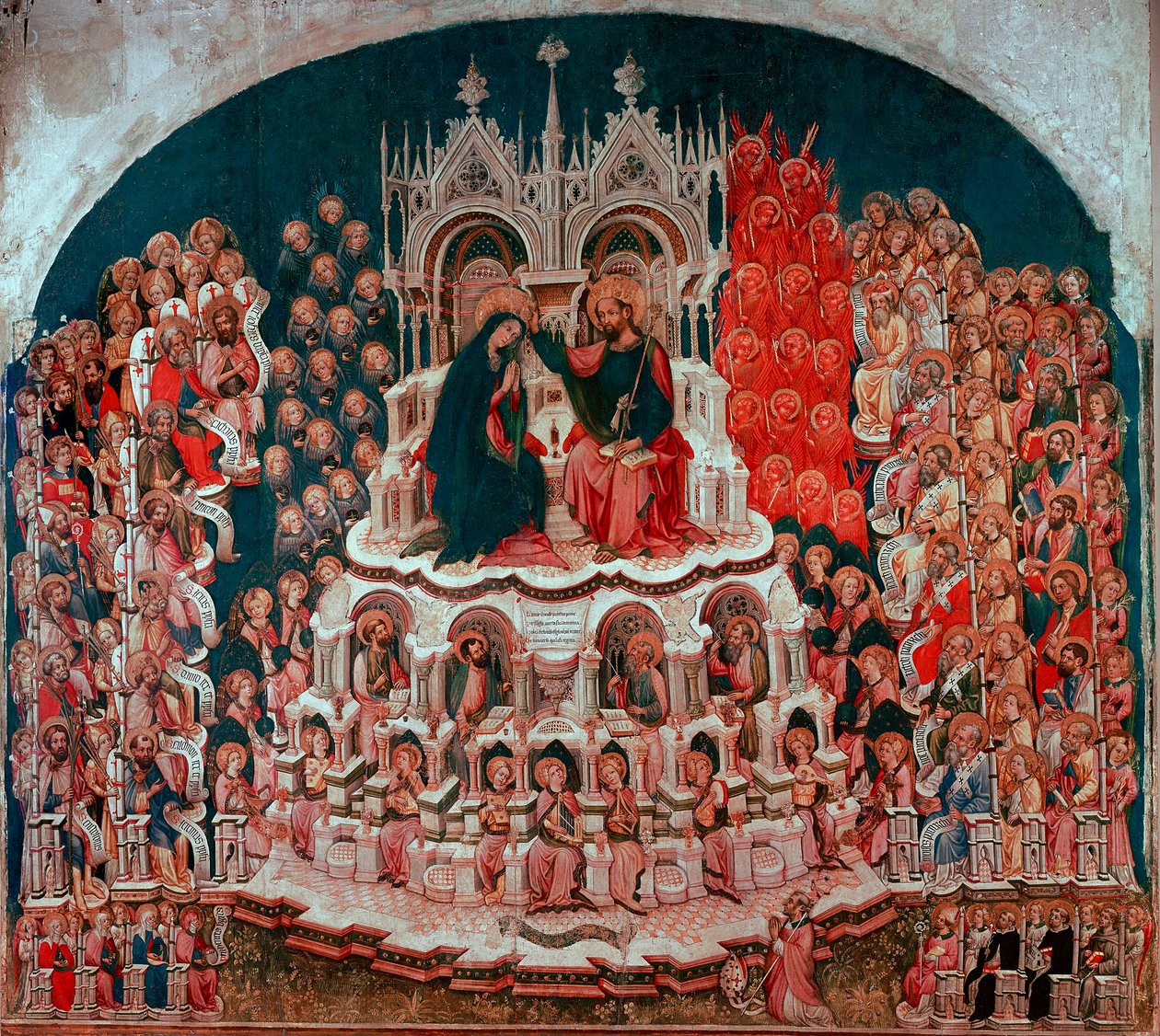 Kröningen av Jungfrun i paradiset målning på trä av Jacobello del Fiore (1370-1439). 1400-talsgalleriet Accademia Venedig av Jacobello del Fiore