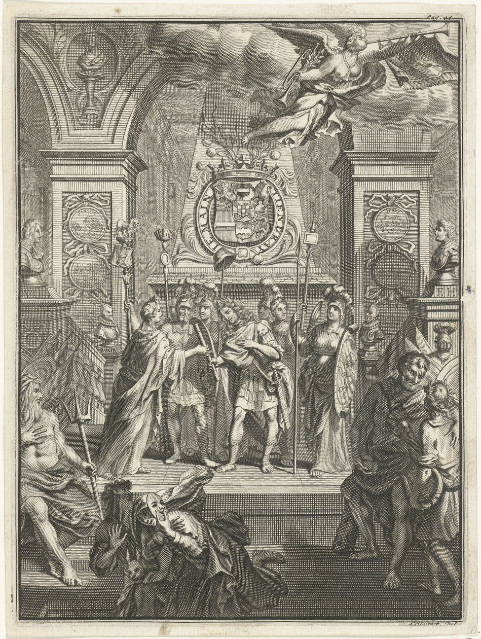 Maria Stuart överlämnar William III till kommandostaben av Jacobus Baptist