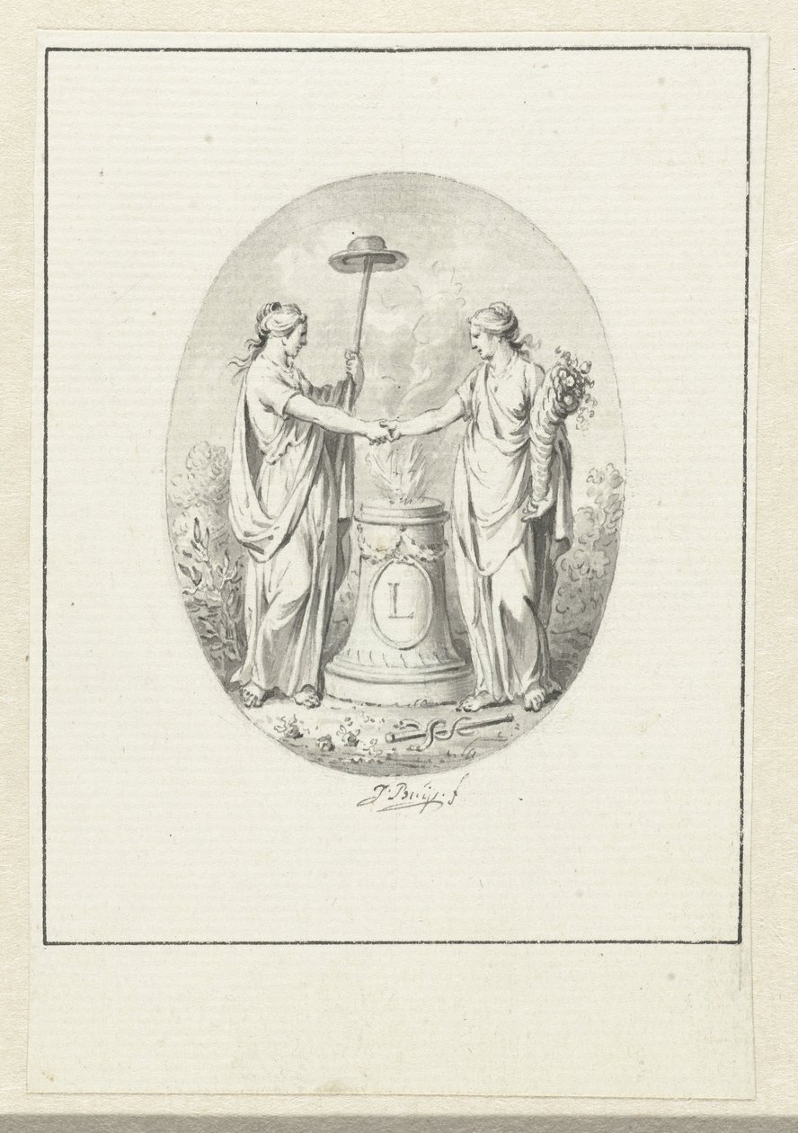 Allegorisk representation av frihet av Jacobus Buys