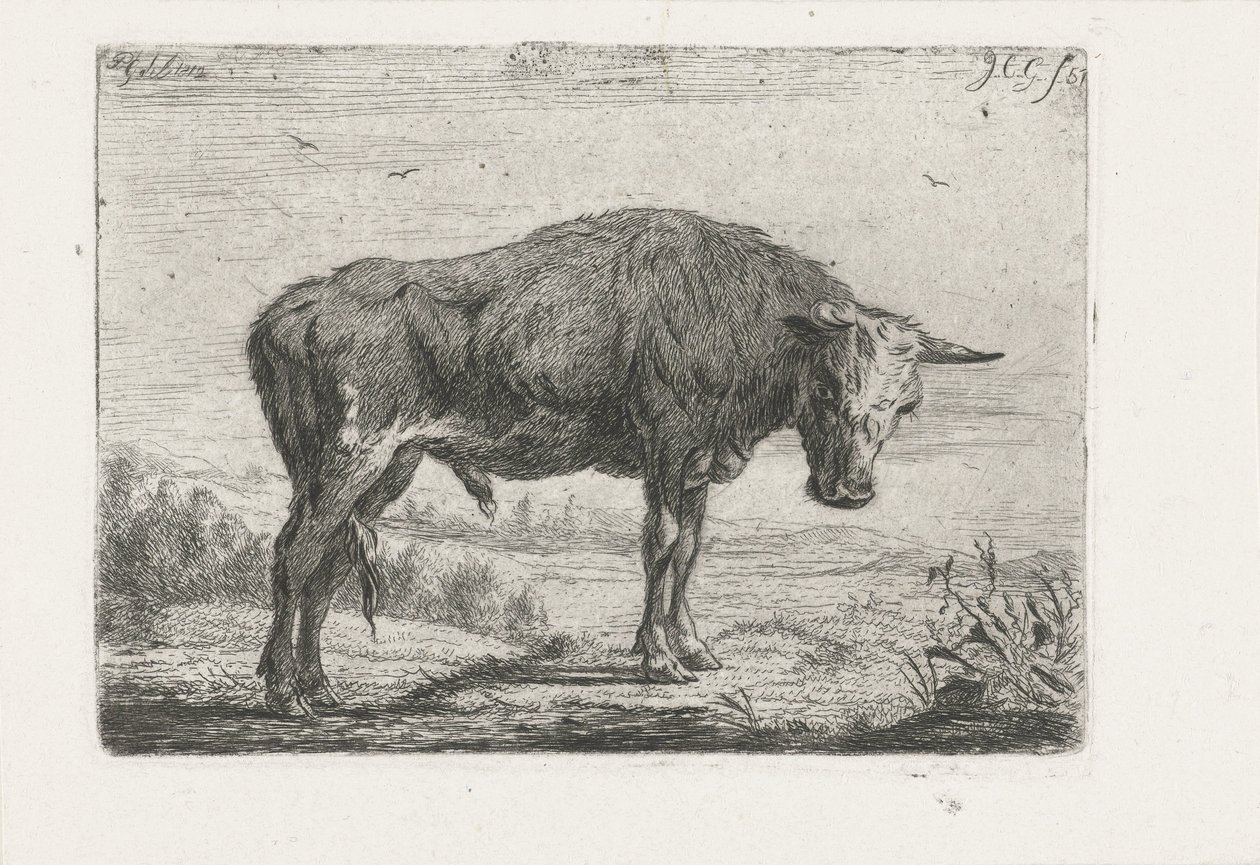 stående tjur av Jacobus Cornelis Gaal