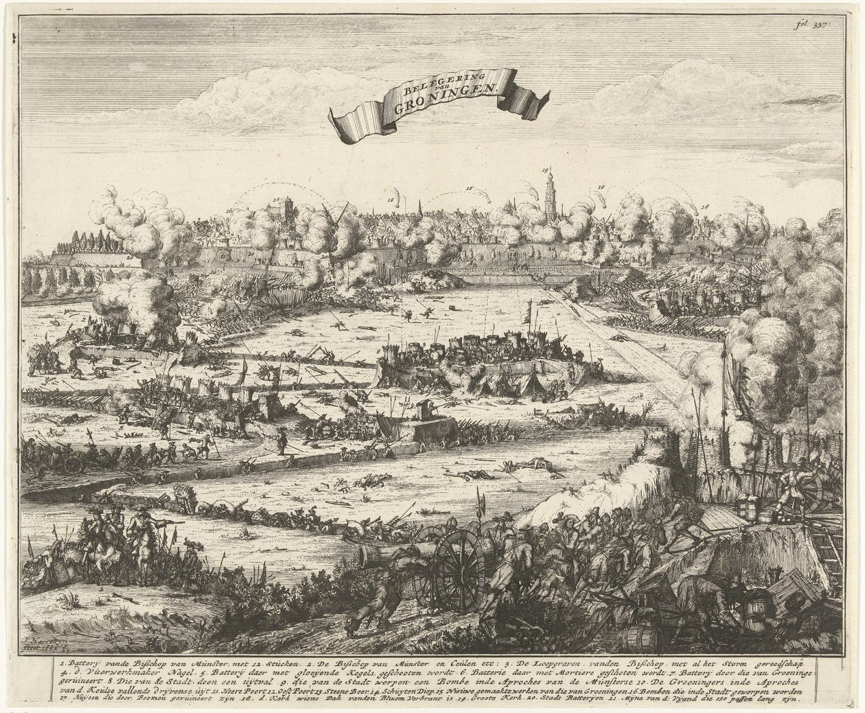 Belägring av Groningen, 1672 Belägring av Groningen (titel på objekt) av Jacobus Harrewijn