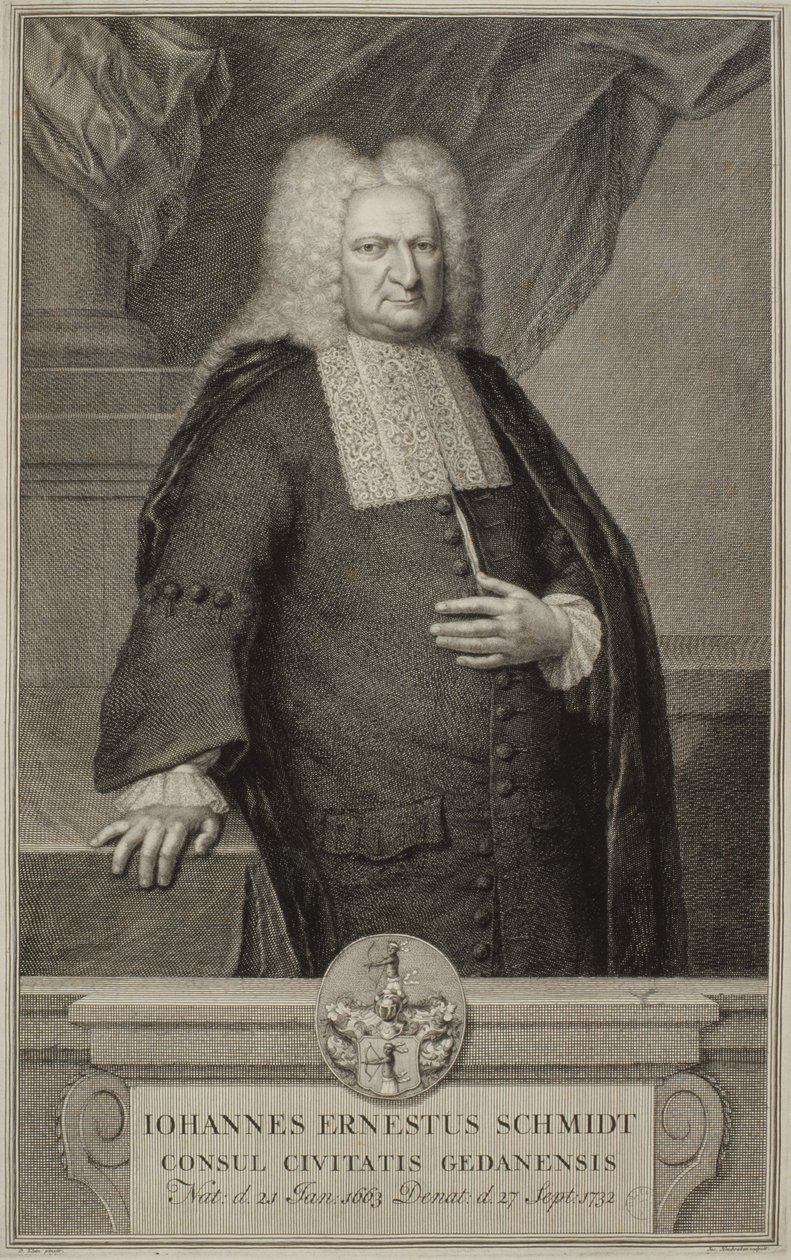Johann Ernst Schmidt, ca 1732 av Jacobus Houbracken