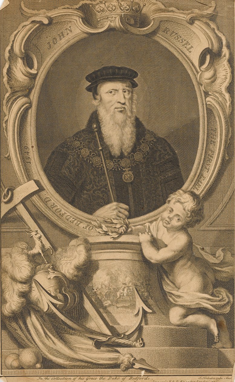 "John Russel. Den förste earlen av Bedford 1549 av Jacobus Houbraken