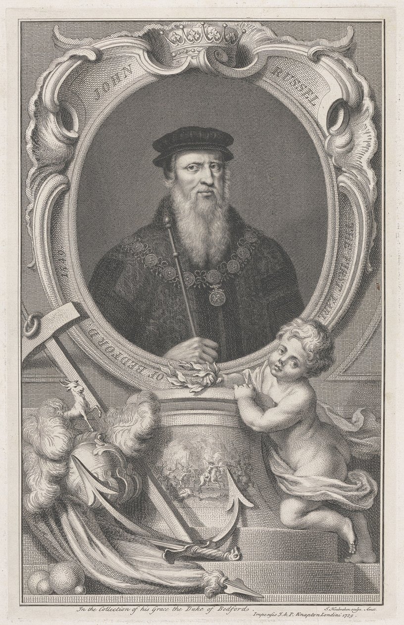 John Russell, förste earl av Bedford av Jacobus Houbraken