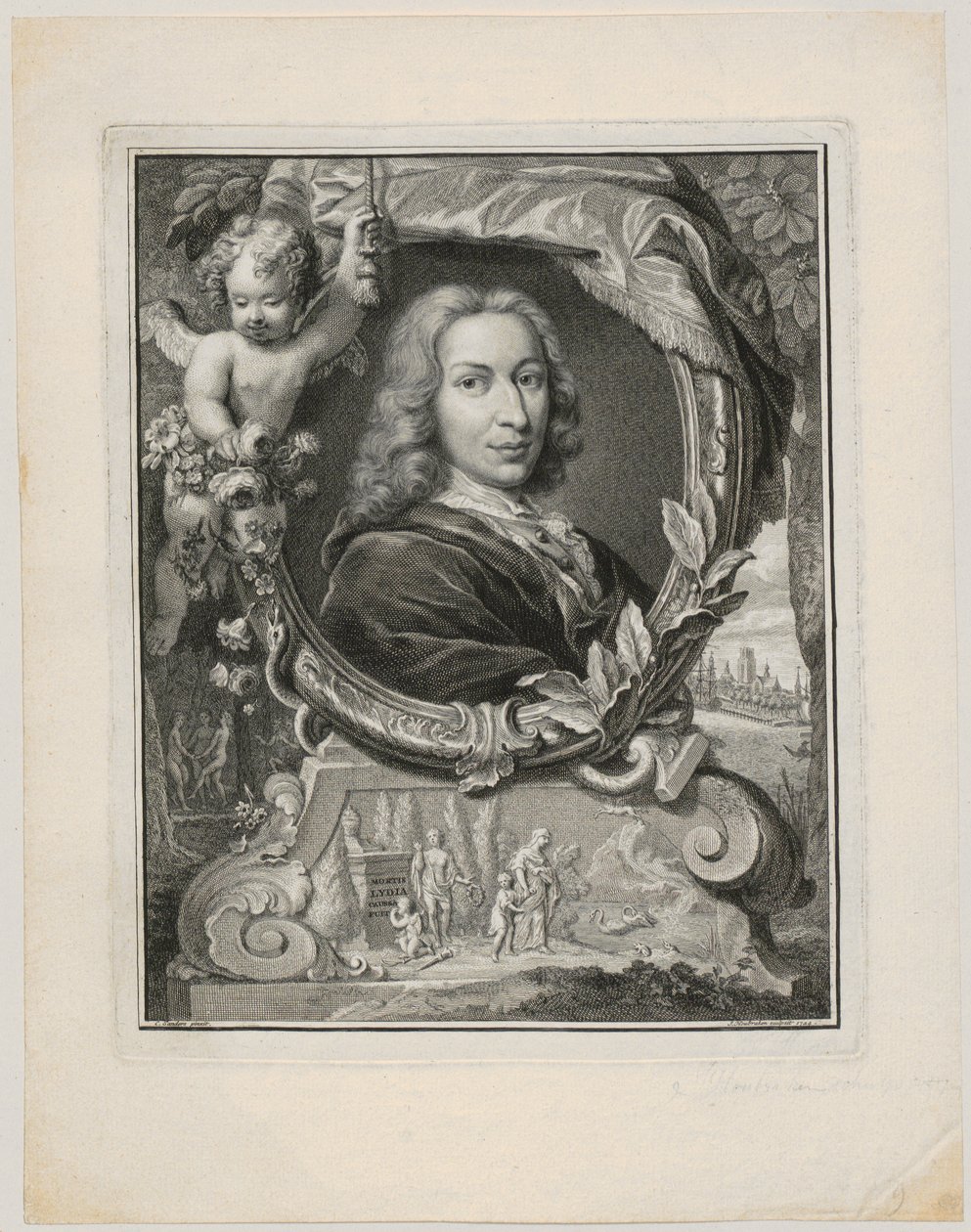 Porträtt av Pieter Rabus av Jacobus Houbraken